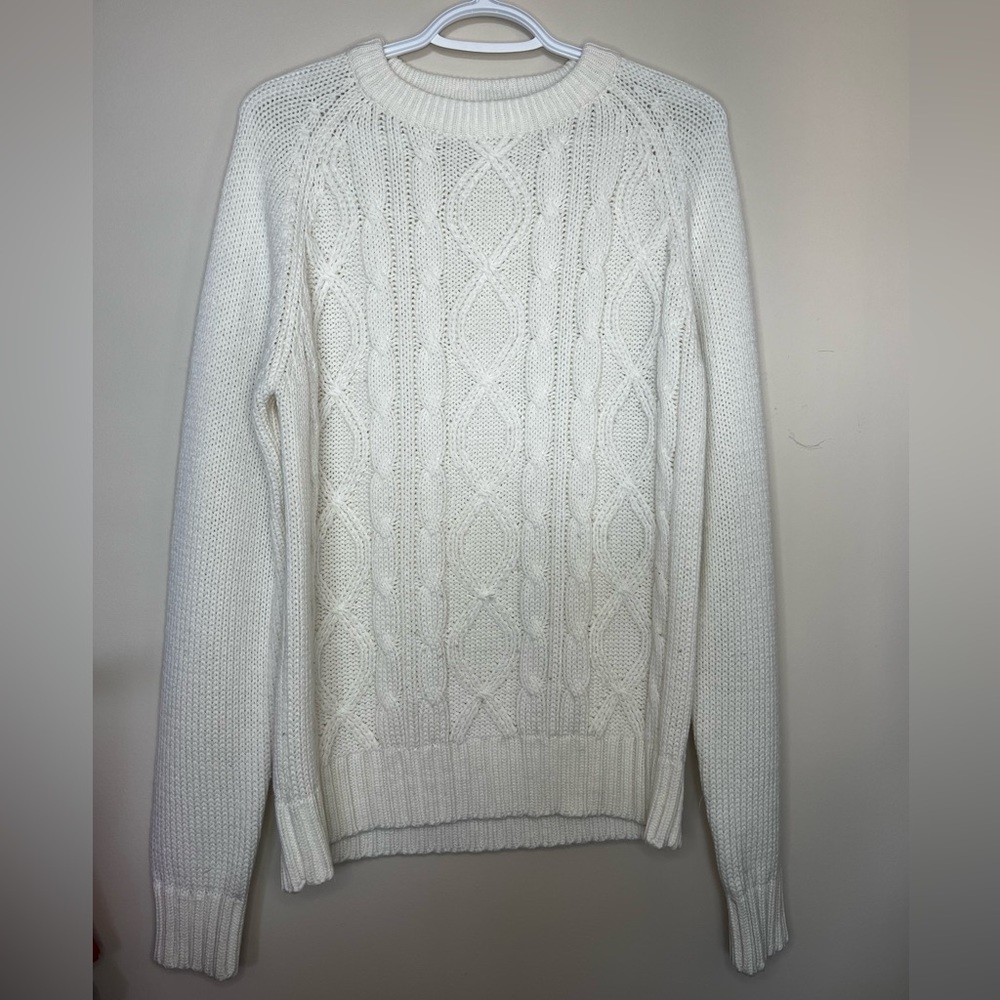Vintage white cable knit sweater